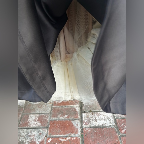 House of CB 'Mademoiselle' Black Satin Tulle Midi Dress - Picture 12 of 16